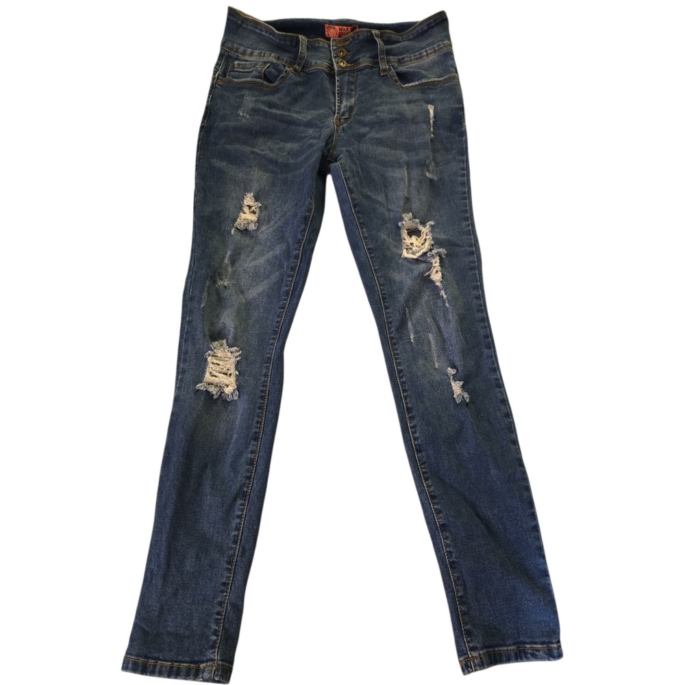 Wax Jean But I Love You Stretch Distressed Pants Skinny Ankle Women's Sz 11 - Picture 1 of 2